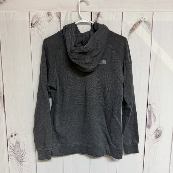 The North Face Logo Stripe Hoodie Women’s Large Charcoal Gray GUC - Picture 4 of 10